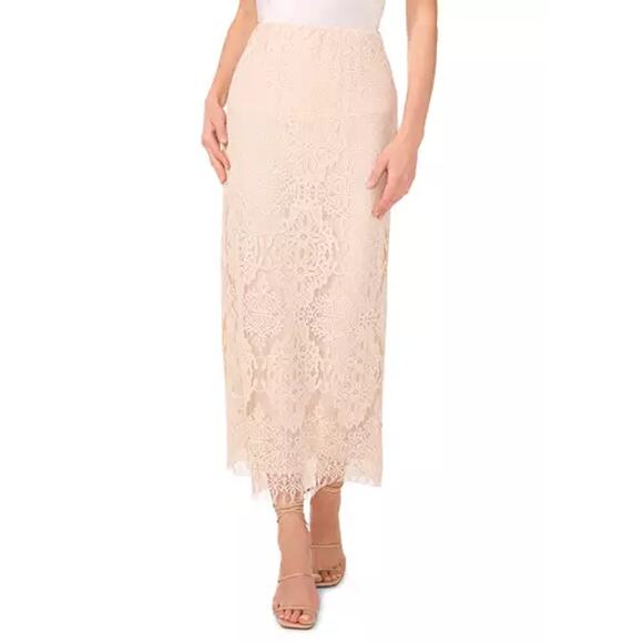 New PARKER Cream Slit-Back Lace Waist Maxi Skirt Size 4 - Picture 1 of 7